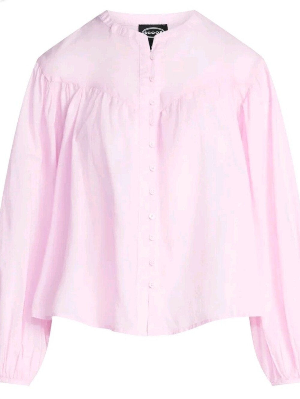 Scoop Women's Size XS (0-2) Flowy Cotton Blouse Long Sleeves Orchid Rose NWT